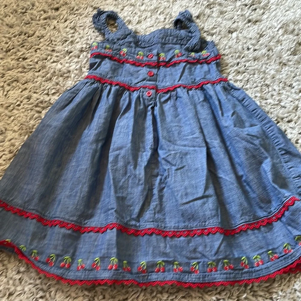 2020 Gymboree “Very Cherry” Embroidered Chambray Dress, Size 5T